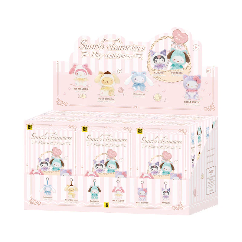 **Pre-order**TOP TOY Play with Kittens Series Plush Keychains Gift Blind Box - Image 9
