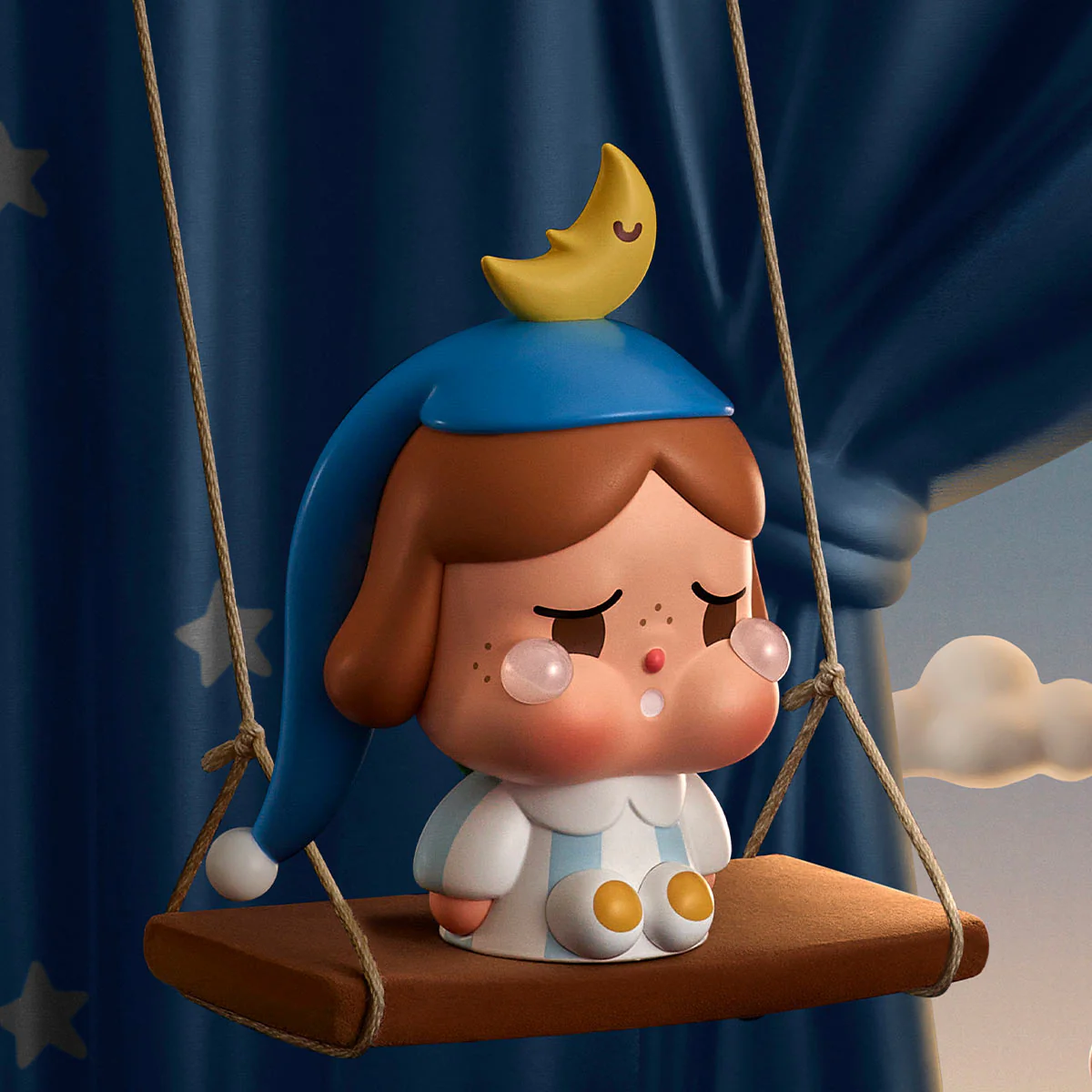 POP MART CRYBABY Crying to the Moon Sitting Series Blind Box Figure - Image 5