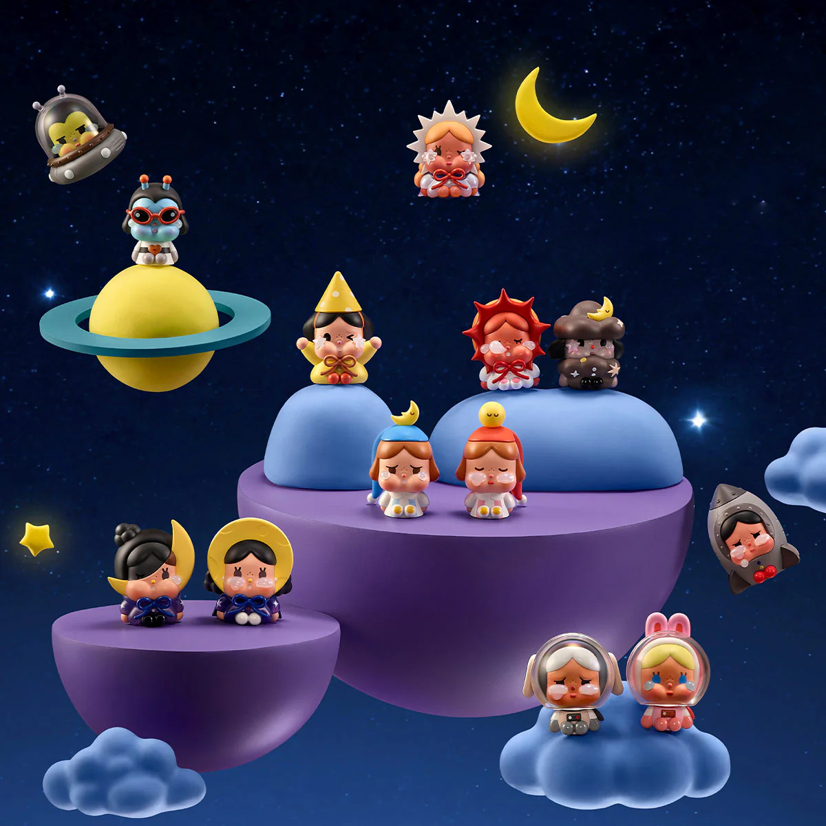 POP MART CRYBABY Crying to the Moon Sitting Series Blind Box Figure - Image 9